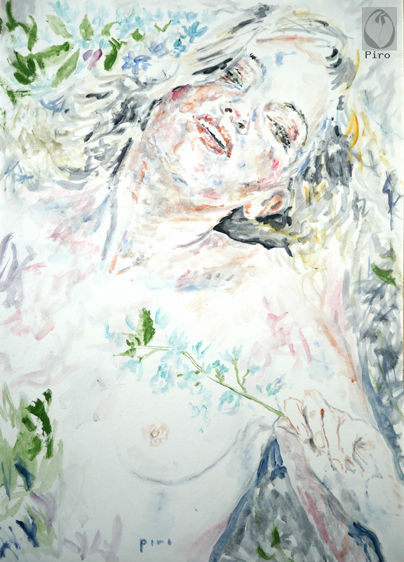 oil on paper - olio su carta di Piro